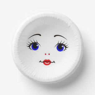 Cute red, white & blue printed paper bowls plate