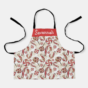 Cute Red & White Candy Cane Candies Pattern  Apron