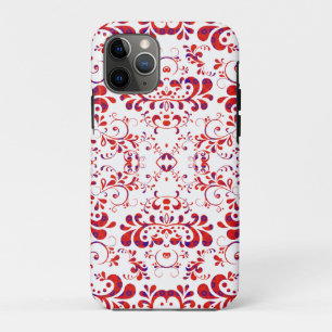 Cute red white floral pattern Case-Mate iPhone case