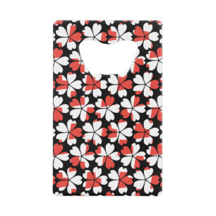 Cute red white flowers patterns