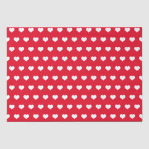 Cute Red White Heart Valentines Day Pattern Love Tissue Paper