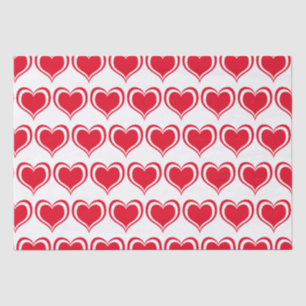 Cute Red White Heart Valentines Day Pattern Love Tissue Paper