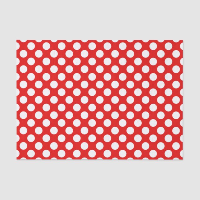 Cute red white polka dot pattern party tissue paper (Front)