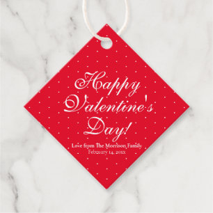Cute red & white polka dots custom Valentine's Day Favour Tags