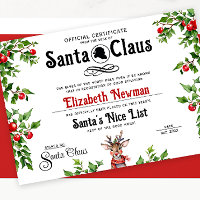 Cute Red White Santa Naughty Nice List Official