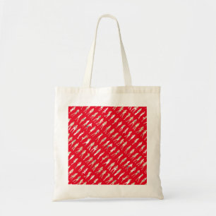 Cute red white silhouette fashion girls tote bag