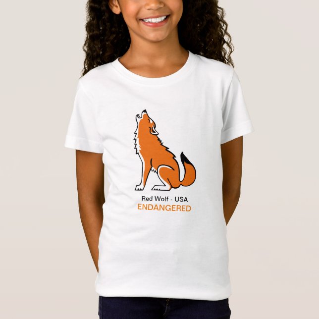 Cute Red WOLF - Endangered animal graphic -  T-Shirt (Front)
