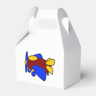 Cute Red Yellow Blue Aeroplane Cartoon for Kids Favour Box
