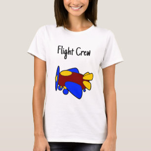 Cute Red Yellow Blue Aeroplane Cartoon for Kids T-Shirt