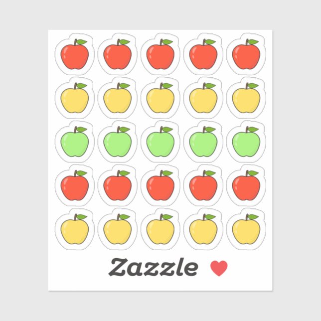 Cute Red Yellow Green Apples Icon Mini Planner  (Sheet)