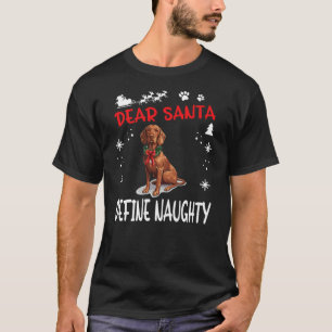 Cute Redbone Coonhound Dog Christmas Dear Santa De T-Shirt