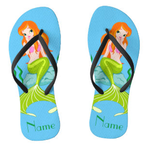Cute Redheaded Mermaid Thunder_Cove Jandals