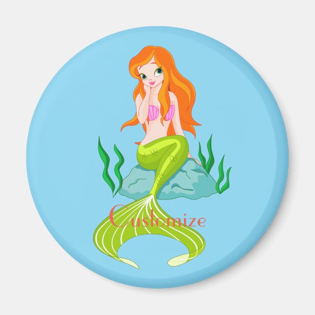 Cute Redheaded Mermaid Thunder_Cove Magnet (Front)