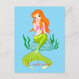 Cute Redheaded Mermaid Thunder_Cove Postcard