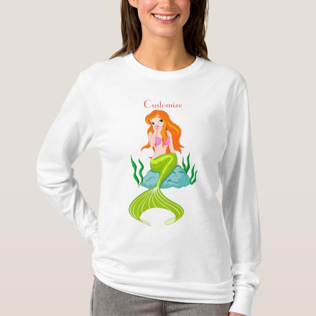Cute Redheaded Mermaid Thunder_Cove T-Shirt (Front)