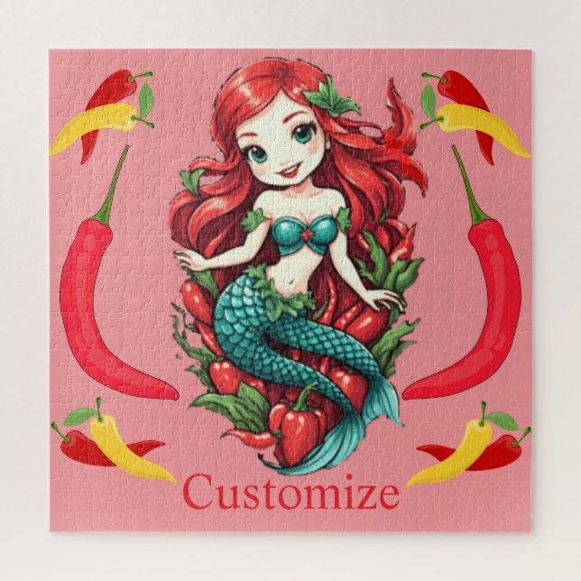 Cute Redheaded Two-tail Mermaid Thunder_Cove Jigsaw Puzzle (Vertical)