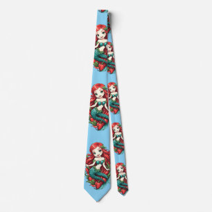 Cute Redheaded Two-tail Mermaid Thunder_Cove Tie