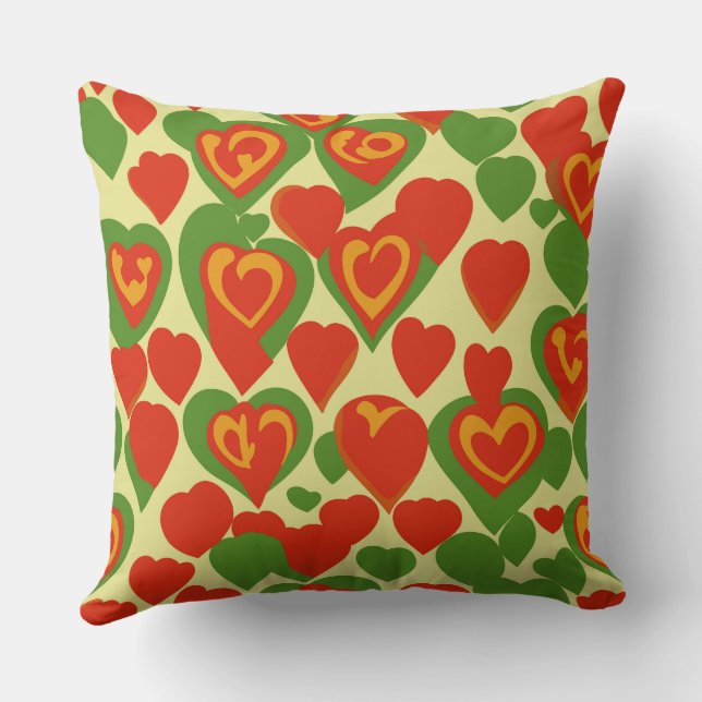 Cute Reggae Mini Hearts Pattern Cushion (Back)