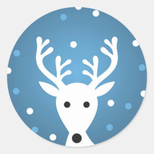 Cute reindeer blue winter Sticker