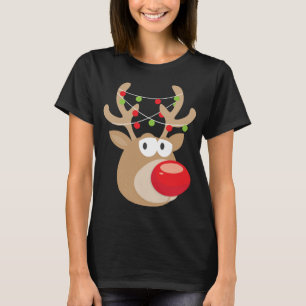 Cute Reindeer Boy Girl Christmas Design T-Shirt
