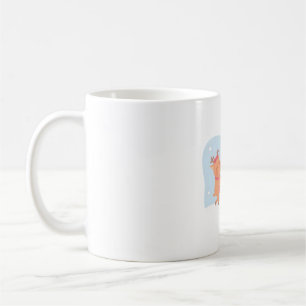 Cute Reindeer Building A Snowman Coffee Mug