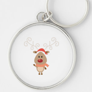 Cute reindeer cartoon key ring
