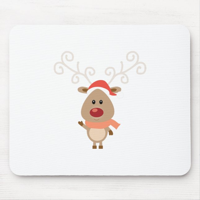 Cute reindeer cartoon mouse pad (Front)