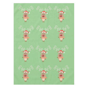 Cute reindeer cartoon tablecloth