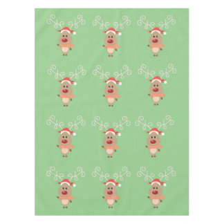 Cute reindeer cartoon tablecloth