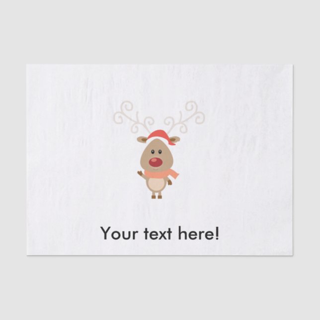 Cute reindeer cartoon tissue paper (Front)