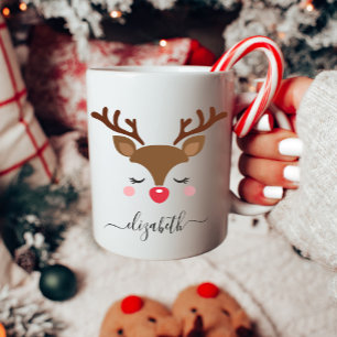 Cute Reindeer Christmas Coffee Mug