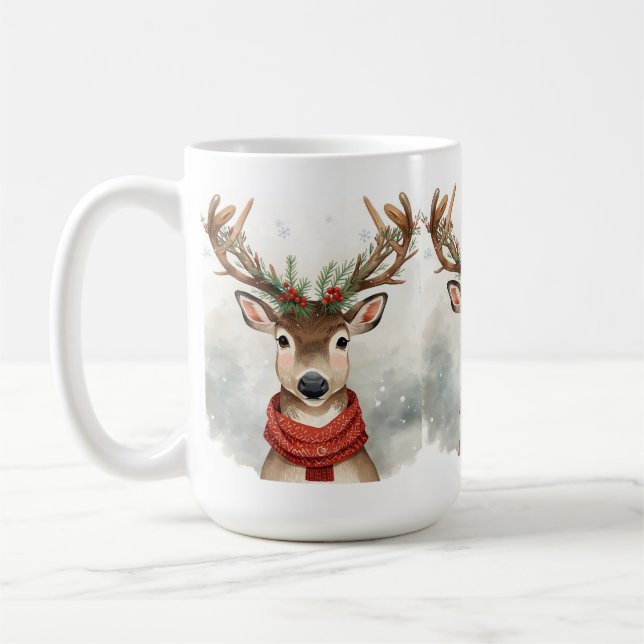 Cute Reindeer Christmas coffee Mug (Left)