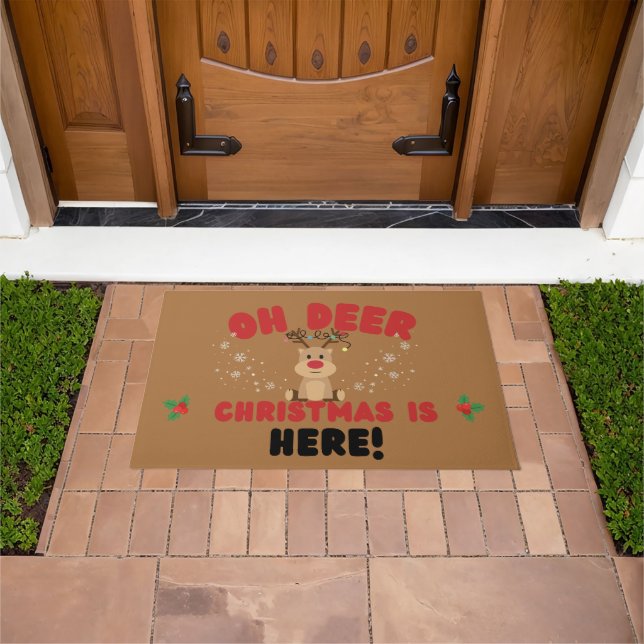 Cute Reindeer Christmas Doormat (Outdoor)
