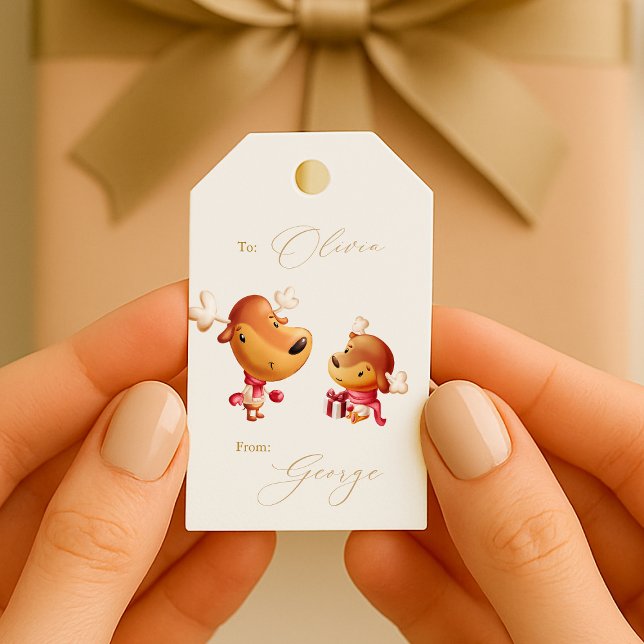 Cute Reindeer Christmas Gift Tags (Creator Uploaded)