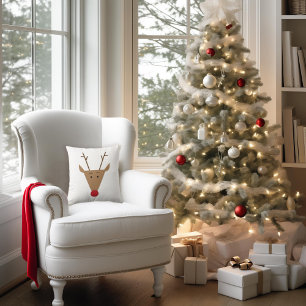 Cute Reindeer Christmas Holiday Cushion