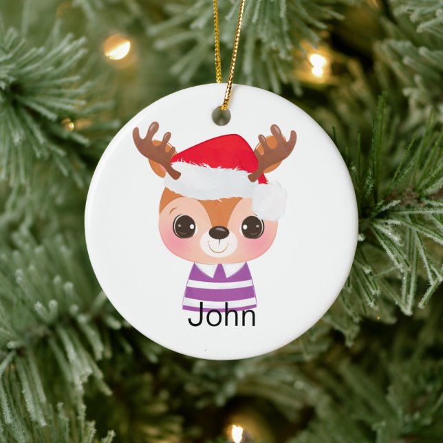 Cute Reindeer Christmas Winter Animal Ceramic Tree Decoration (Tree)