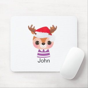 Cute Reindeer Christmas Winter Animal Mouse Pad