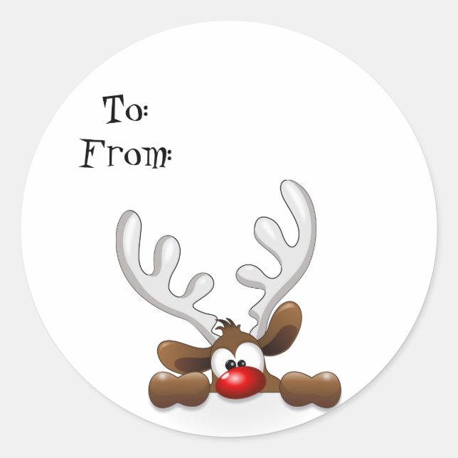 Cute Reindeer Gift Tags (Front)