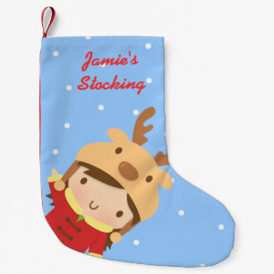 Cute Reindeer Girl Christmas For Kids Small Christmas Stocking