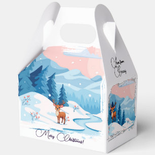 Cute reindeer in a snowy landscape Favour Box