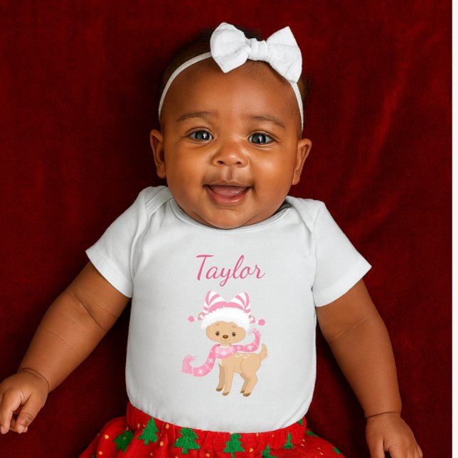 Cute Reindeer in pink Baby Bodysuit (Creator Uploaded)