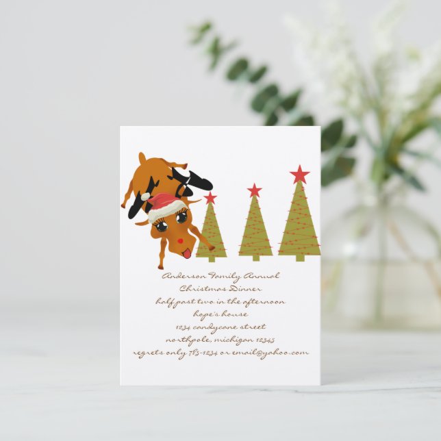 Cute Reindeer Invitation (Standing Front)