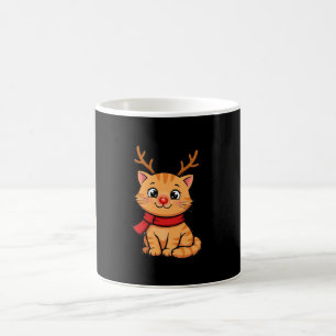 Cute Reindeer Kitten Christmas Mug