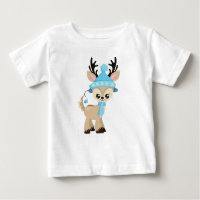 Cute Reindeer, Little Reindeer, Blue Hat, Scarf