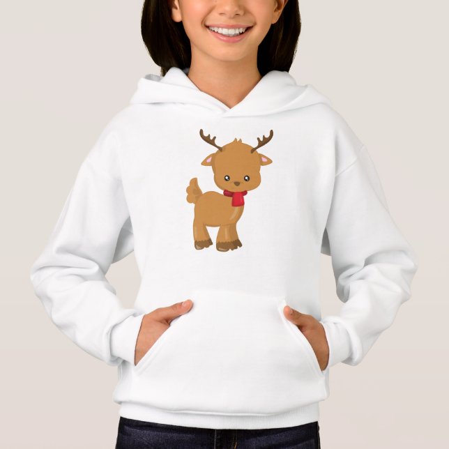 Cute Reindeer, Little Reindeer, Scarf, Antlers (Front)