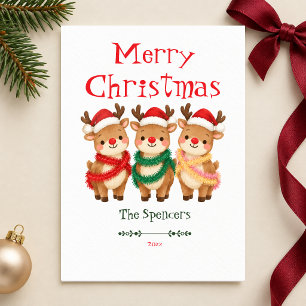 Cute Reindeer Merry Christmas Card