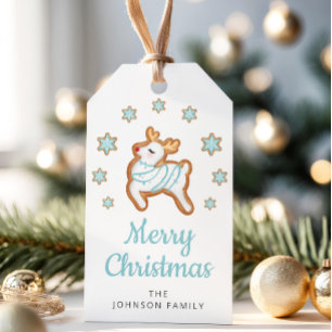 Cute Reindeer Merry Christmas Classic Gift Tags