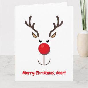 Cute Reindeer "Merry Christmas, deer" Card