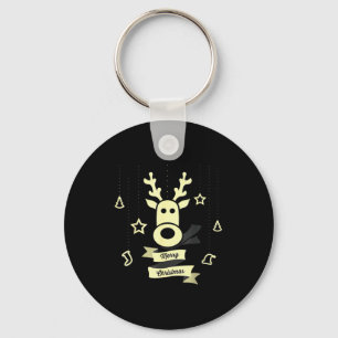 Cute Reindeer Merry Christmas  Key Ring