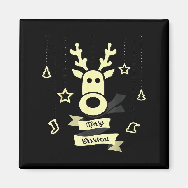 Cute Reindeer Merry Christmas  Magnet (Front)